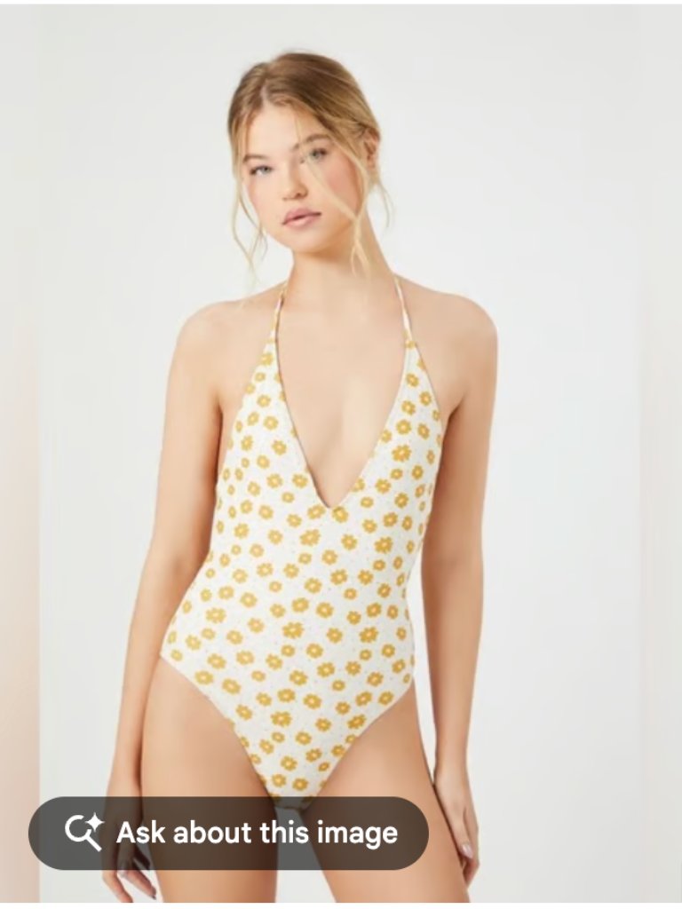 Forever 21 Floral One Piece Bathing Suit Size M Nwt